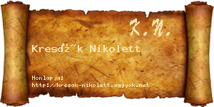 Kresák Nikolett névjegykártya